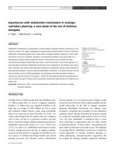 Experiences with stakeholder involvement in strategic sanitation planning: a case study of the city of Darkhan, Mongolia
